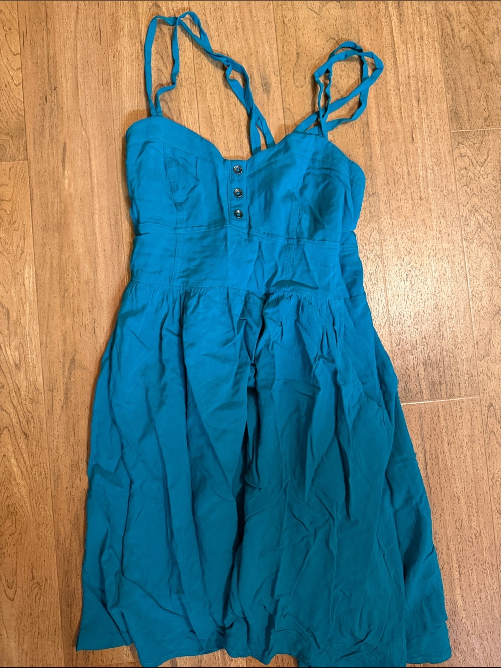Express Teal Blue Spaghetti Strap Mini Dress